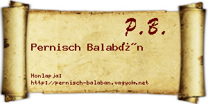 Pernisch Balabán névjegykártya